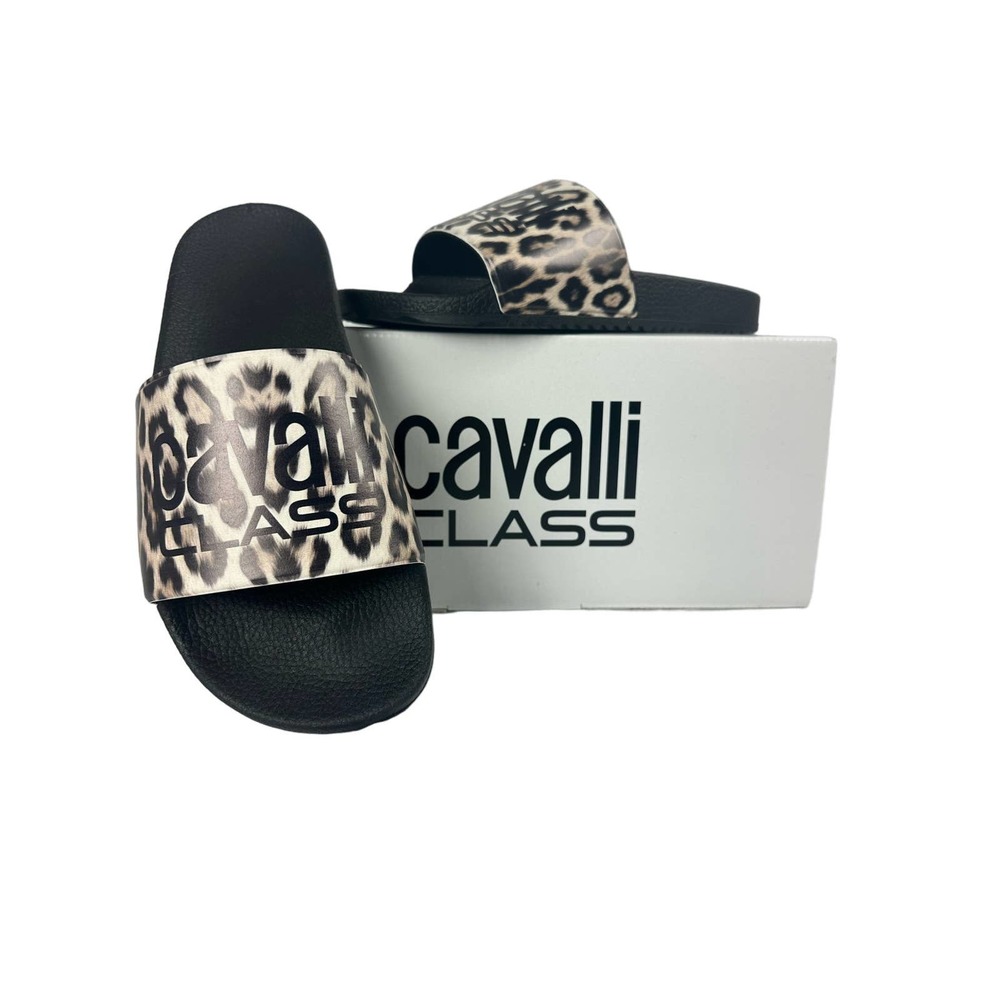 Class Roberto Cavalli - Animal Print Slides Size 9